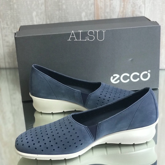 ECCO Felicia Summer Slip On Suede Blue W AUTHENTIC - Picture 8 of 8